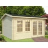 Palmako Iris Holz-Gartenhaus Natur Satteldach Tauchgrundiert 390 Cm X 300 Cm