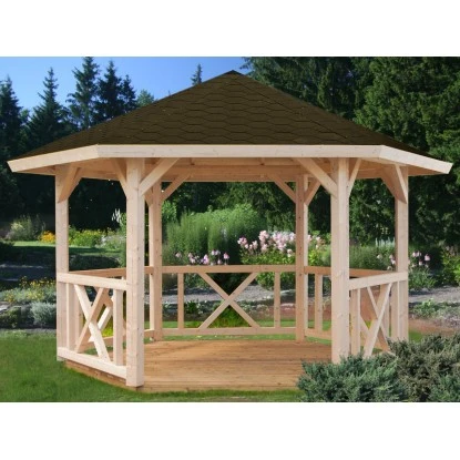 Palmako Holz-Pavillon Betty Natur Imprägniert 337 Cm X 337 Cm Ohne Fußboden 1 Palmako Holz-Pavillon Betty Natur Imprägniert 337 Cm X 337 Cm Ohne Fußboden