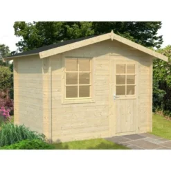 Palmako Klara Holz-Gartenhaus Hellbraun Satteldach 276 Cm X 180 Cm