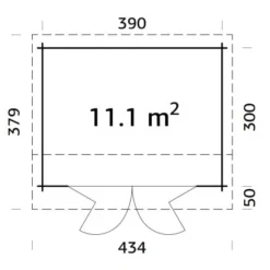 Palmako Ines Holz-Gartenhaus Hellbraun Tauchgrundiert 390 Cm X 300 Cm -Vitavia Verkäufe 99076 4980 ines111 bndip 2