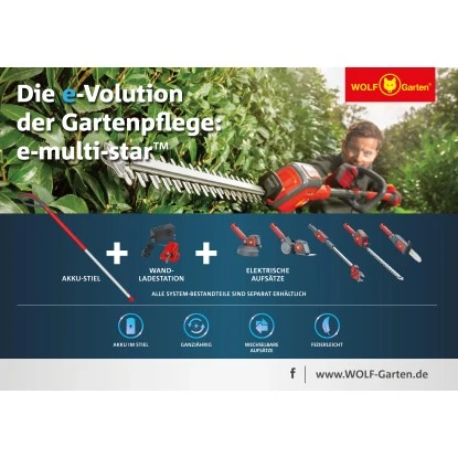 Wolf-Garten Wolf Garten Akku-Heckenschere Aufsatz HT 40 EM E-multi-star® 3 Wolf-Garten Wolf Garten Akku-Heckenschere Aufsatz HT 40 EM E-multi-star® – Bild 3