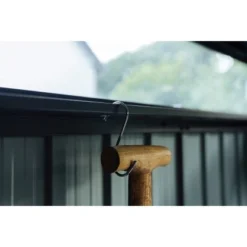 Floraworld Metall-Gerätehaus Stahl Anthrazit 233 Cm X 190 Cm -Vitavia Verkäufe OBI MC1400 DSC0432 Ret RGB