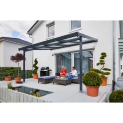 Terrassenüberdachung Premium (BxT) 410 Cm X 306 Cm Anthrazit Polycarbonat Klar -Vitavia Verkäufe ach Premium anthrazit 4x31