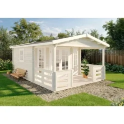 Alpholz Holz-Gartenhaus Satteldach Druckimprägniert 360 Cm X 542 Cm