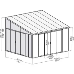 Palram - CanopiaSanRemo 4 X 4.35 Wintergarten Weiß -Vitavia Verkäufe arden 4x4.2 palram isoview
