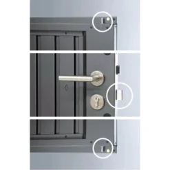 Biohort Metall-Gerätehaus HighLine Dunkelgrau-Metallic 7,6 M² Einzeltür -Vitavia Verkäufe arnitur 3fach verriegelung 9