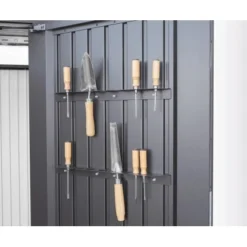 Biohort Metall-Gerätehaus HighLine Dunkelgrau-Metallic 7,6 M² Einzeltür -Vitavia Verkäufe ausstattung werkzeughalter 9