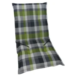 Niederlehner-Auflage Langeoog Grün-Grau Kariert