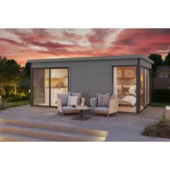 Lasita Maja Gartenhaus Domeo 3 Lichtgrau 509 Cm X 322 Cm -Vitavia Verkäufe eo 3 41273 Stimmungsbild 2