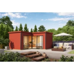 Lasita Maja Gartenhaus Domeo 6 Schwedenrot 500 Cm X 500 Cm -Vitavia Verkäufe eo 6 41291 Stimmungsbild 2