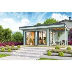 Lasita Maja Gartenhaus Domeo 7 Gletschergrün 400 Cm X 300 Cm