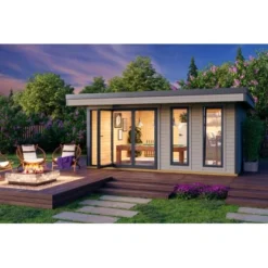 Lasita Maja Gartenhaus Domeo 8 Lichtgrau 500 Cm X 400 Cm -Vitavia Verkäufe eo 8 41338 Stimmungsbild 1