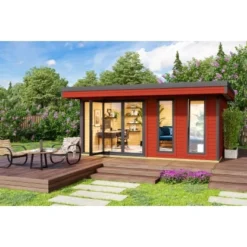 Lasita Maja Gartenhaus Domeo 8 Schwedenrot 500 Cm X 400 Cm