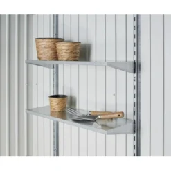 Biohort Metall-Gerätehaus HighLine Dunkelgrau-Metallic 7,6 M² Einzeltür -Vitavia Verkäufe grundausstattung regaleset 9