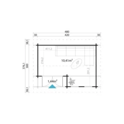 Lasita Maja Gartenhaus Hampshire Gletschergrün 420 Cm X 300 Cm -Vitavia Verkäufe ire 4423202007 Grundriss 1