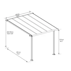Palram - CanopiaOlympia 3 X 3.1 Terrassenüberdachung Weiß Klar 11 Palram - CanopiaOlympia 3 X 3.1 Terrassenüberdachung Weiß Klar -Vitavia Verkäufe palram patiocover isoview 6