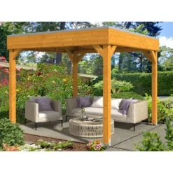 Skan Holz Holz-Pavillon Toulouse Eiche Hell Lasiert 294 Cm X 294 Cm