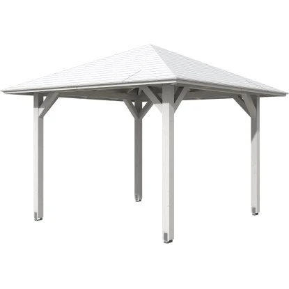 Skan Holz Holz-Pavillon Cannes 1 Weiß Lasiert 294 Cm X 294 Cm 2 Skan Holz Holz-Pavillon Cannes 1 Weiß Lasiert 294 Cm X 294 Cm – Bild 2