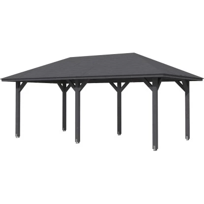 Skan Holz Holz-Pavillon Orleans 1 Schiefergrau Lasiert 294 Cm X 576 Cm 2 Skan Holz Holz-Pavillon Orleans 1 Schiefergrau Lasiert 294 Cm X 576 Cm – Bild 2