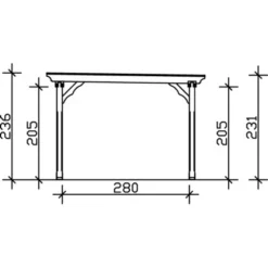 Skan Holz Holz-Pavillon Marseille Eiche Hell Lasiert 274 Cm X 304 Cm -Vitavia Verkäufe pavillon bild4 3712730126
