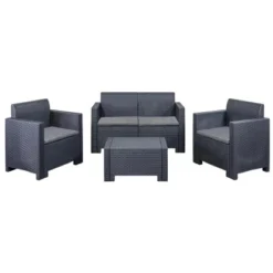 Gartenmöbelgruppe New Star 4-teilig Anthrazit