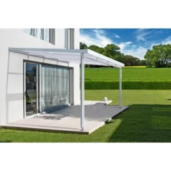 Terrassenüberdachung Premium (BxT) 309 Cm X 306 Cm Weiß Polycarbonat Klar