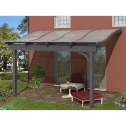 Skan Holz Terrassenüberdachung Verona 434 X 239 Cm Leimholz Schiefergrau