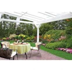 Skan Holz Terrassenüberdachung Sanremo 434 X 250 Cm Leimholz Weiß -Vitavia Verkäufe sendach bild6 201730 11 20