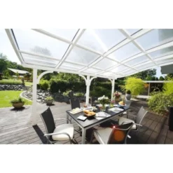 Skan Holz Terrassenüberdachung Venezia 434 X 239 Cm Leimholz Weiß -Vitavia Verkäufe sendach bild6 207800 11 25