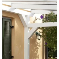 Skan Holz Terrassenüberdachung Siena 434 X 250 Cm Leimholz Weiß -Vitavia Verkäufe sendach bild8 201495 11 20