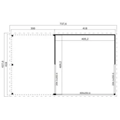 Lasita Maja Dachverlängerung Domeo 5Gletschergrün 300 Cm X 418 Cm -Vitavia Verkäufe ung 9900300007 Grundriss 1