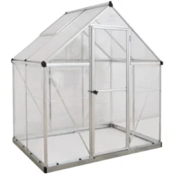 Palram Canopia Hybrid 1.3 X 1.9 Gewächshaus Silber Klare Seitenwände -Vitavia Verkäufe ybrid 6x4 sl palram cutout